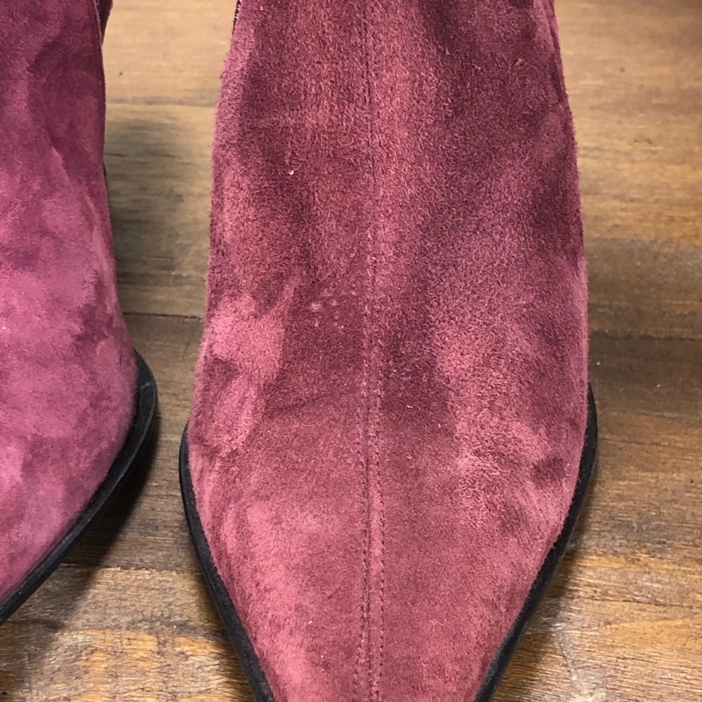 Kenneth Cole Purple Suede Pointed Heeled Boots - Picture 8 of 8